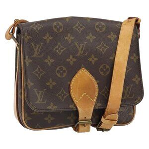 Authentic LOUIS VUITTON Monogram Cartouchiere MM Shoulder Bag M51253 LV